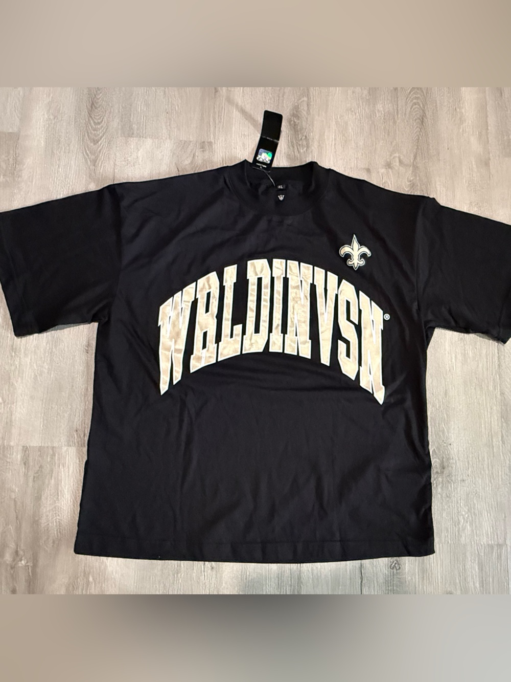Men's WRLDINVSN New Orleans Saints Short Sleeve Tee XL Black Beige